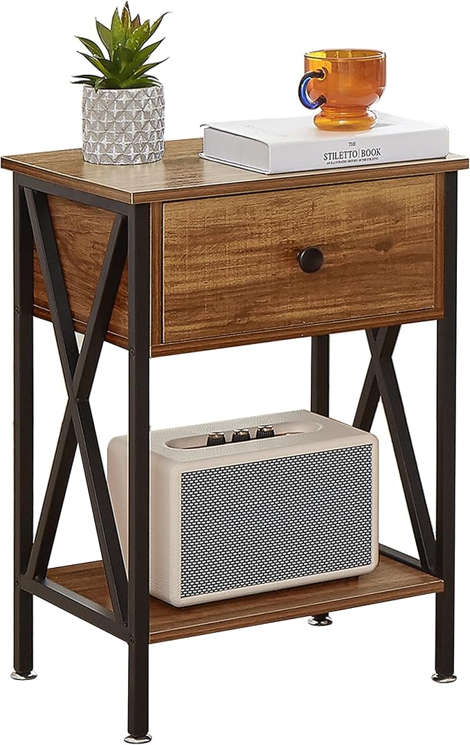 VECELO Nightstand, Modern Bedside End Table, Night Stand by VECELO