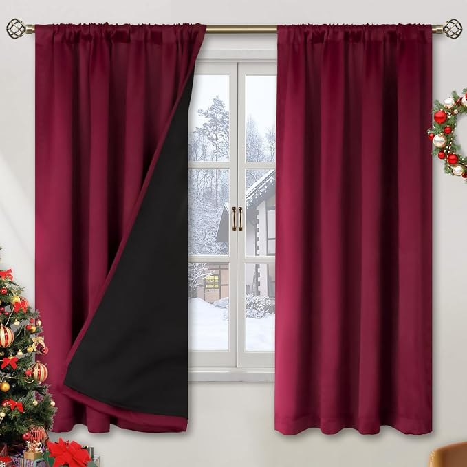 BGment Christmas Red Blackout Curtains by BGment