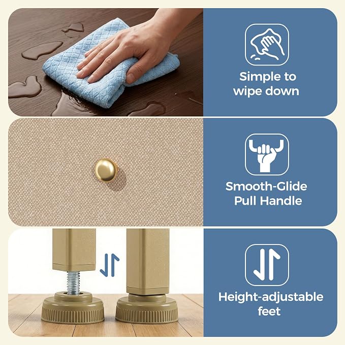DUMOS Nightstand Set of 2, Bedside Table - Image 5