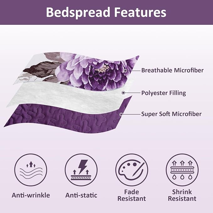 WONGS BEDDING Quilt Full Size, Soft Microfiber Lightweight Farmhouse Bed Cover - Image 6