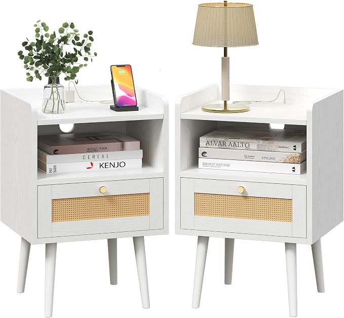 MECHYIN Night Stand Set 2, Nightstands Set of 2 by MECHYIN
