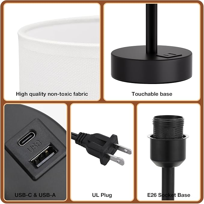 Dicoool Bedside Table Lamp for Bedroom - Image 6