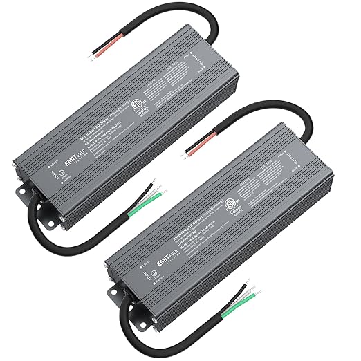 EMITEVER Triac Dimmable LED Driver,2 Packs 120W Power Supply,AC 120V to DC 24V Transformer,Compatible with Lutron and Leviton Dimmers,for LED Lighting,Class 2,ETL Certified,Waterproof IP66