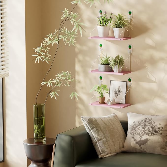 Elevate Your Space with Rustic Wood Floating Shelves Set of 3- Perfect - Image 5