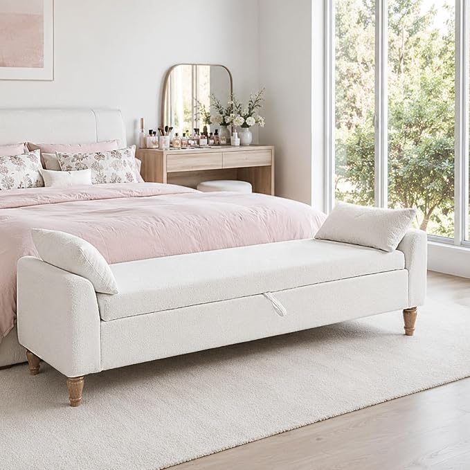 66" End of Bed Storage Bench for Bedroom by Aortzio