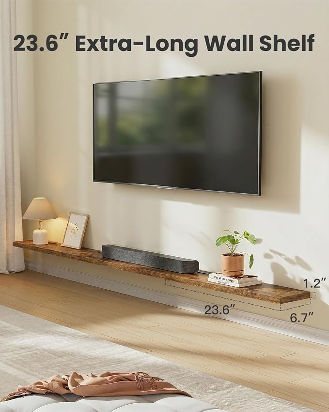 Amada 23.6" Floating Shelves for Wall Decor & Storage, Living Room, 22 lbs - Image 4
