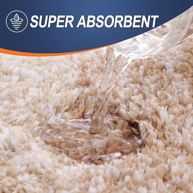 OLANLY Bathroom Runner Rugs 59x20, Extra Soft Absorbent Microfiber Bath Rugs, Rubber Backing, Quick Dry, Machine Washable Bath Mats for Bathroom Floor, Tub and Shower, Home Decor Accessories, Beige