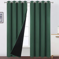 100% Blackout Curtains 52 x 95 Inch/Dark Green Curtains 2 Panels by Lemomo