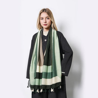 Scarf for Women Lightweight Soft Floral Leopard Printed Scarves Fall Winter Fashion Shawl Wrap with Fringe