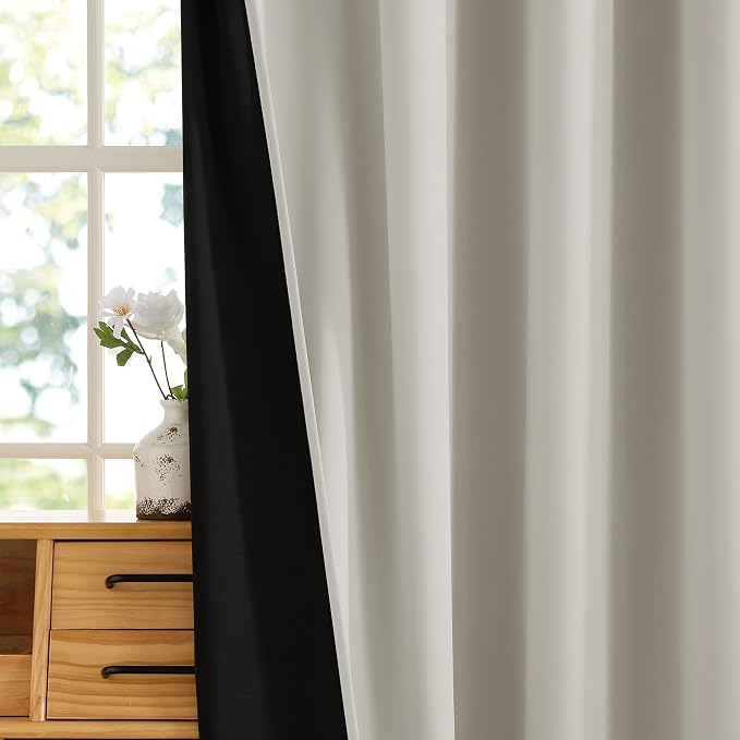 RYB HOME 100% Blackout Bedroom Curtains, Thermal Insulated Curtains | Heat & UV - Image 6