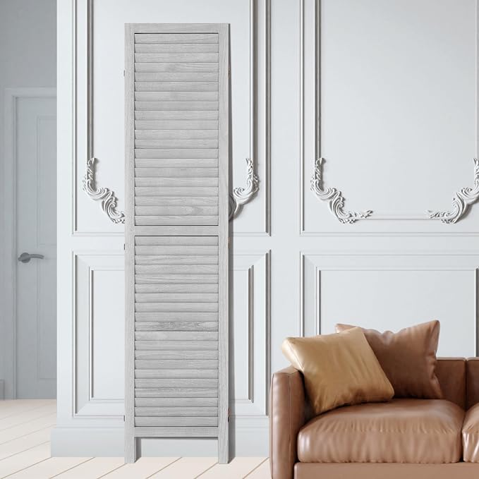 VEVOR Wood Room Divider, 4 Panel Folding Privacy Screen, 66.9 Inches Tall - Image 9