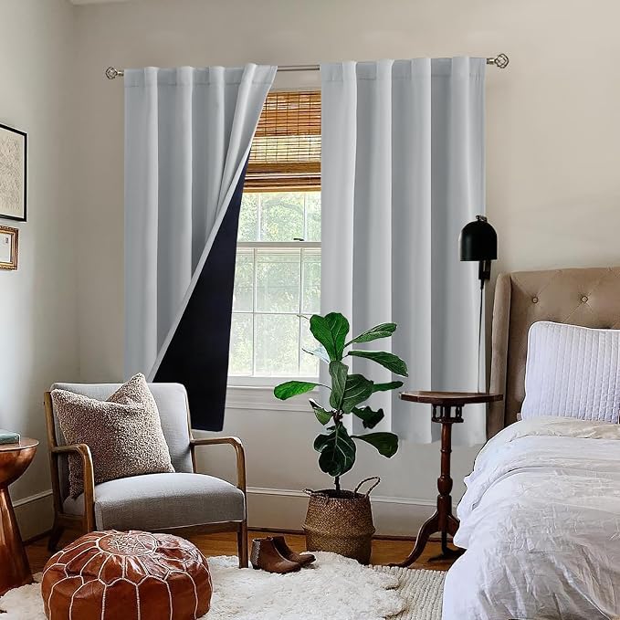 BGment Light Grey 100% Blackout Curtains 63 Inches Long - Image 9