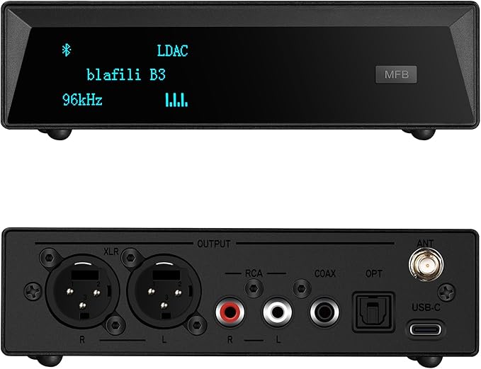 blafili B3 Professional XLR Bluetooth v5.1 Music Receiver, LDAC & aptX HD Streamer, Built-in ESS DAC, Analog RCA, Digital Optical and COAXIAL Outputs, for Audio Mixer, DJ Speakers & PA System