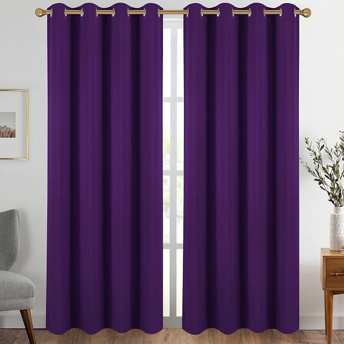 Diraysid Purple Grommet Blackout Curtains by Diraysid%2C+refresh+your+life