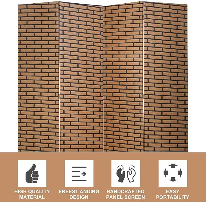 Room Dividers and Folding Privacy Screens 4 Panel 6 ft Foldable Portable Room - Image 3