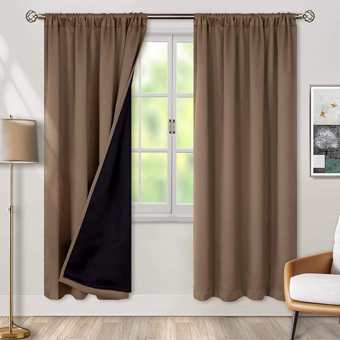 BGment Taupe 100% Blackout Curtains by BGment