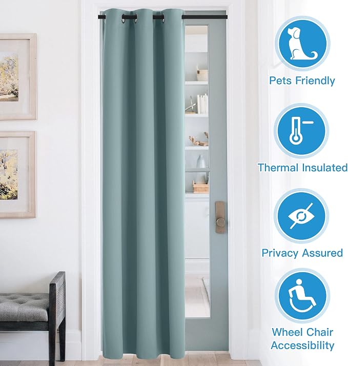 RYB HOME Temporary Doorway Curtains Blackout Privacy Room Divider Curtains | - Image 3