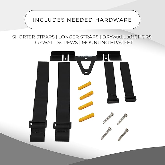 HumanCentric Universal Wall Mount, Adjustable Mount for Cable Boxes, DVD Players, Routers, Modems, and More, Fits Devices 12”-32” in Perimeter and Up to 30 lb, Hardware Included