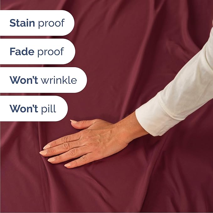 Queen 6 Piece Sheet Set - Cooling, Comfy & Breathable - Hotel Luxury Bedding, Includes Fitted Sheet for Women, Men, Kids & Teens - 1 Flat, 1 Fitted Sheet, 4 Pillowcases with Deep Pockets - Burgundy