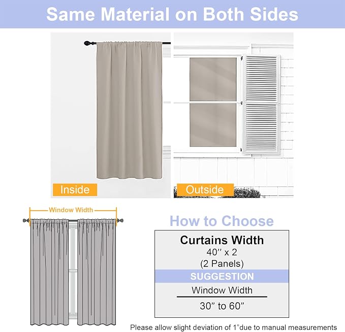 Simplebrand Ava Stone Short Blackout Curtains - Image 8