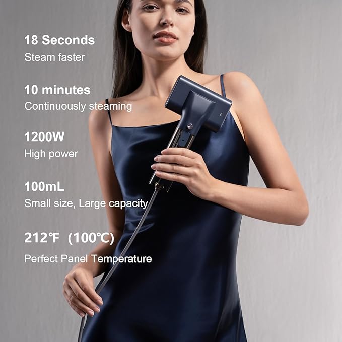 G10 Steamer for Clothes, Portable Iron and Travel Steamer, Handheld Garment Steamer, 0.9 lbs,1200W Mini Steam Iron for Travel and Home (Only for 120V) Blue