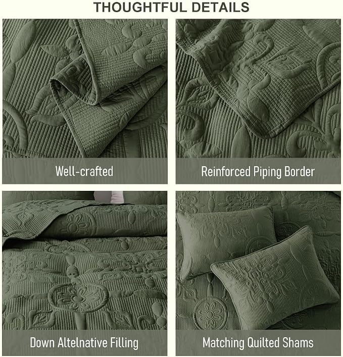Damask Quilt King Size Bedding Sets - Image 6