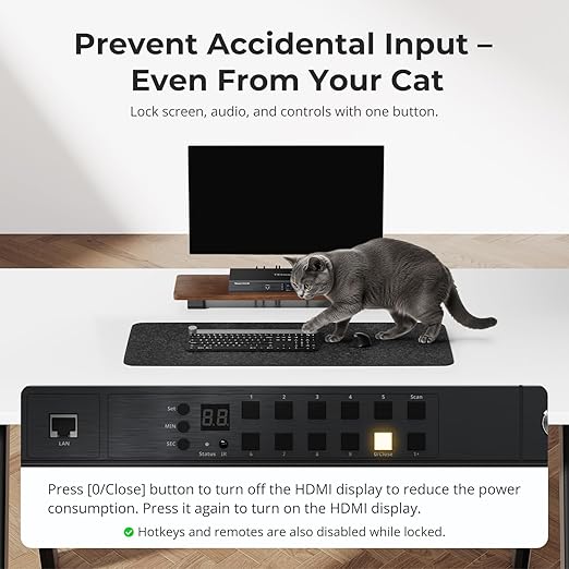 TESmart 16 Port HDMI KVM Switch 8K@60Hz, USB 3.0 16X1 Rackmount KVM Enterprise-Grade EDID Emulator | Hotkey Switch | RS232 | HDCP 2.3 | IR Remote | IP Control | Auto Scan | with 8 Pcs 5ft KVM Cable