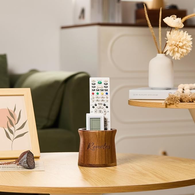 Acacia Wood Small Remote Control Holder, Organizer - Image 9