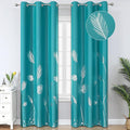 Teal Blackout Curtains 84 Inches Long, Grommet Curtains by ESTELARTEXTILER
