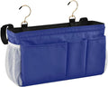DOMIKING Blue Bedside Caddy for Dorm Bed Recliner Armrest Organizer by DOMIKING