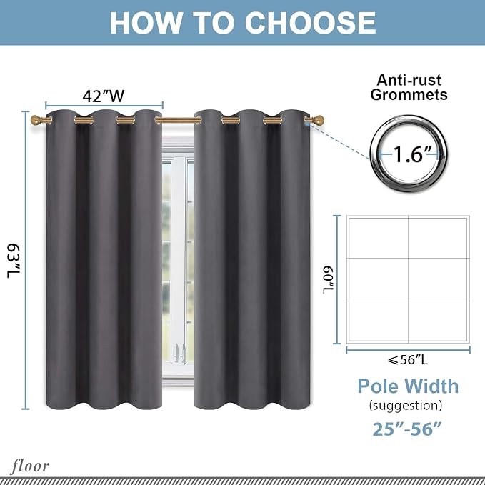 Diraysid Grey Blackout Curtains - Image 4