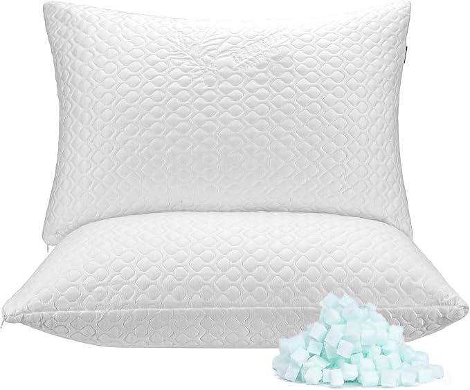 Memory Foam Pillows Queen Size Set of 2 by RainmrBedding