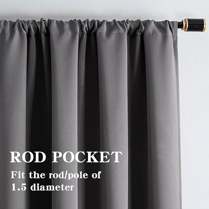 Zyvola100% Blackout Curtains 90 Inch Length 2 Panels Set, Thermal Insulated - Image 2