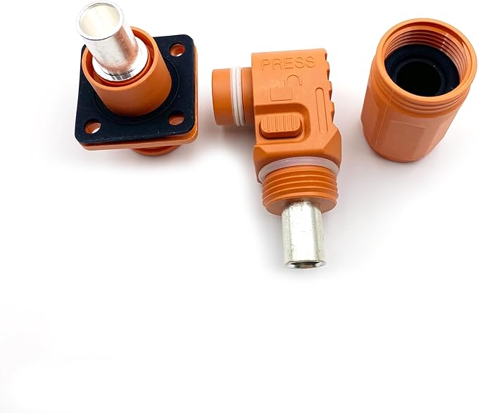 1 Set Battery Energy Storage Connector, 120A 25mm² High Current Connectors Quick Plug Terminal Orange Right Angle Plug and Socket IP67 Waterproof Power Adapter Crimping Wiring (120A, Orange)