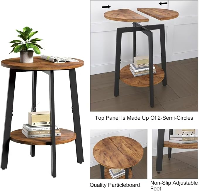 sthmec Side Table Set of 2, Small Round End Table - Image 5