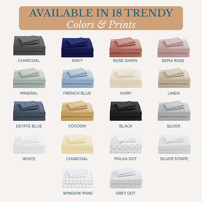 Casa Platino Full Bed Set, Pre-Washed Ultra Soft & Breathable Full Bed Sheets Set, Brushed Microfiber Sheets Full Size, Fade Resistant Full Size Sheets Set with Deep Pockets - Silver