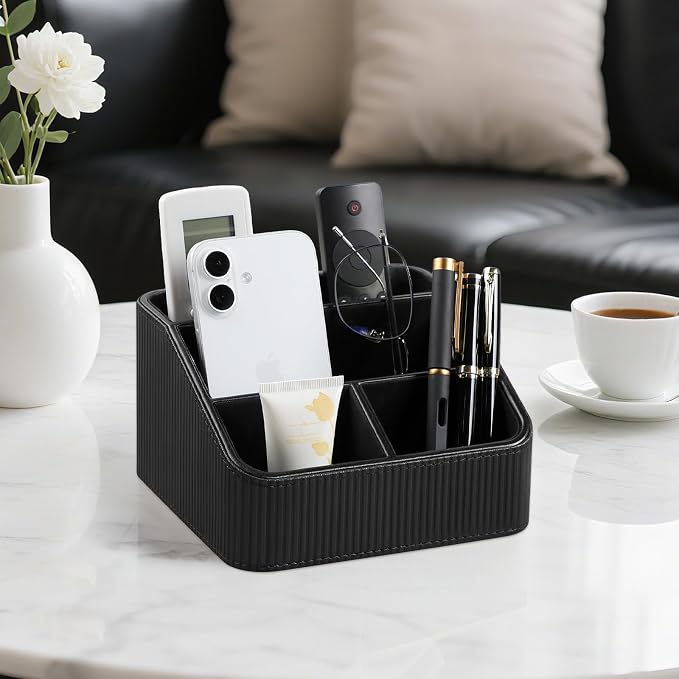 Small Remote Control Holder Bedside Nightstand Organizer Desk Caddy | 4 - Image 2