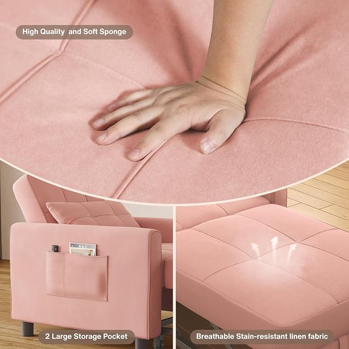 Aiho Convertible Sleeper Chair 3-in-1 Sofa Bed, Dorms and Guest Rooms - Image 8