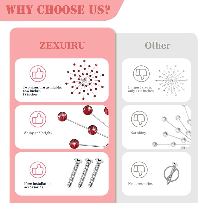 ZEXUIRU 3 Set Silver Starburst Wall Art - Image 6