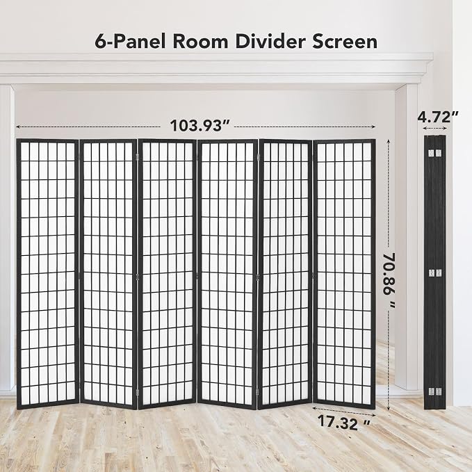 Room Divider 6 Panel, 6ft Folding Privacy Screen - Image 2