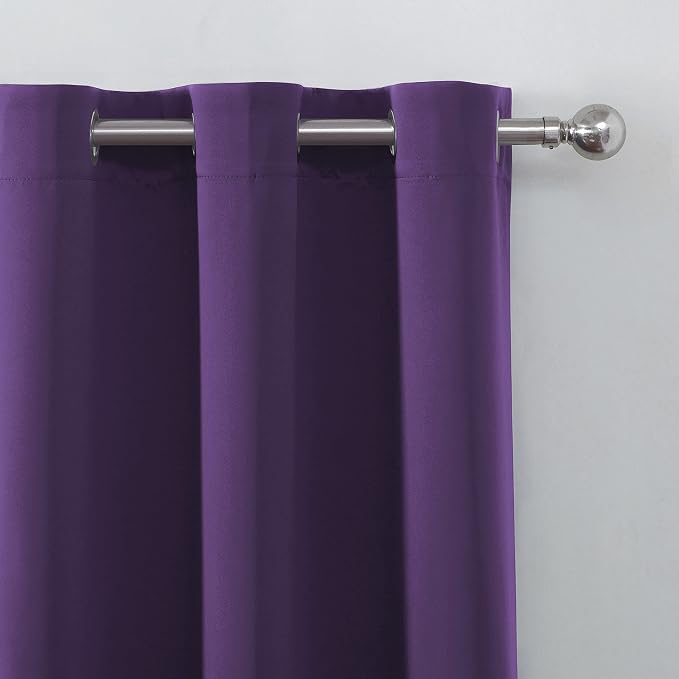 100% Blackout Curtains 40 x 84 Inch/Purple Curtains 2 Panels - Image 7