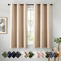 Beige Blackout Curtains for Bedroom Living Room W40 x L63 Inch | 63 Inch Long by Woaboy