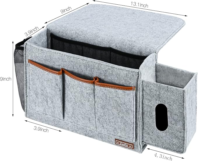 Zafit Bedside Caddy, Large Size Bedside Storage Organizer Bedside Organizer - Image 4