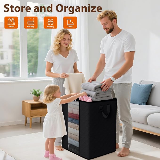 SpaceWhisper 4 Pack 100L Clothes Storage, Foldable Storage Bags, - Image 4