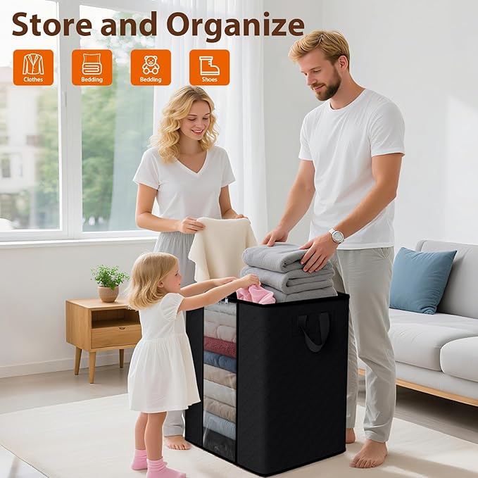 SpaceWhisper 3 Pack 100L Clothes Storage, Foldable Storage Bags, - Image 4