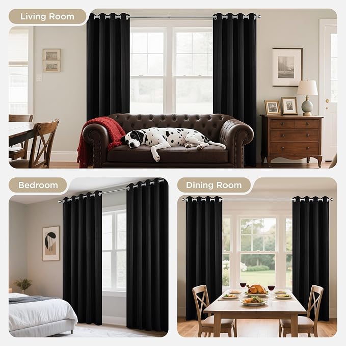 Joydeco Blackout Curtains 90 Inches Long, Room Darkening Grommet Drapes - Image 8