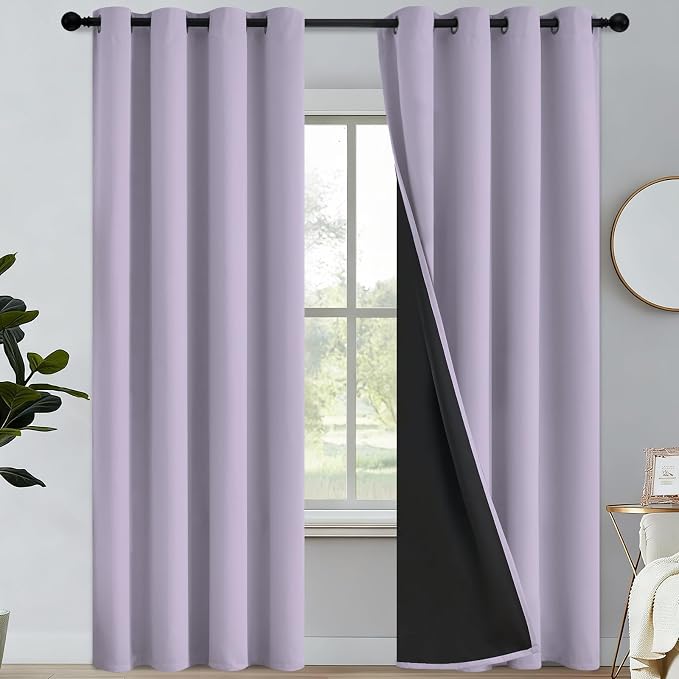 Yakamok Light Purple Blackout Curtains 84 inches Long by Yakamok
