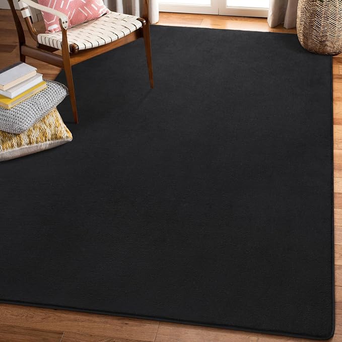 Modern Soft Hallway Runner Rug, 2x10 Feet Washable Long Runner Rugs | Black - Image 9