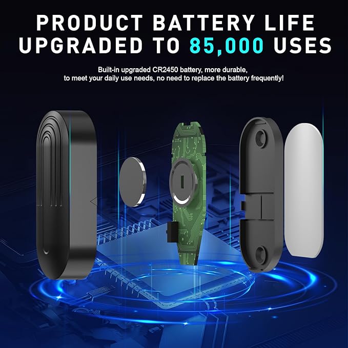 Door Chime SanJie Wireless Door Sensor for Business Home Office When Entering with 800Ft Range 55 Chimes 5 Volume Levels Adjustable Number Display (2 Receiver & 2 Sensor)