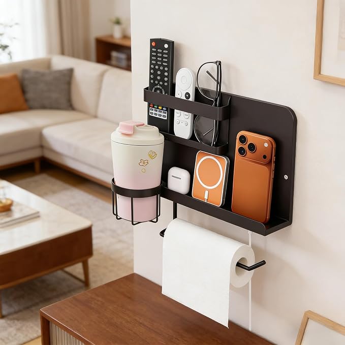 Bcareself Bedside Wall Organizer, Floating Bedside Shelf Wall Mount, Dorm Room - Image 8